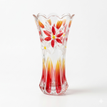 Hand-Painted Floral Scalloped Glass Vase