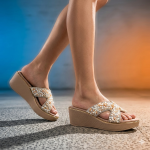 Premium Gold Glitter Knotted Sandals