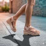 Golden Braided Wedge Sandal