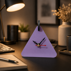 Modern Triangle Table Clock | Geometric Decorative Table Clock for Home, Office & Study Desk
