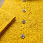 Men's Premium Sunshine Yellow Geometric Embroidered Kurta