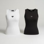 Men’s Ribbed Sleeveless Tank Top – Black & White