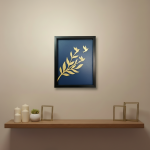 Luxury 3D Leaf & Birds Wall Art Frame | Modern Minimalist Wooden Wall Decor