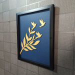 Luxury 3D Leaf & Birds Wall Art Frame | Modern Minimalist Wooden Wall Decor