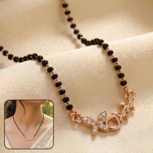 Floral Butterfly Charm Mangalsutra with Unique Design Pendant