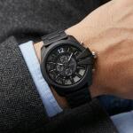 Premium Black Analog Chronograph Style Wrist Watch for Men