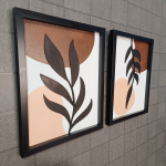 Modern Abstract Leaf Wall Art Frames | Minimalist Botanical Wall Decor Set of 2