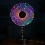 Luxury Crystal Base LED Table Lamp with Colorful Acrylic Disc Shade