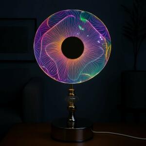 Luxury Crystal Base LED Table Lamp with Colorful Acrylic Disc Shade