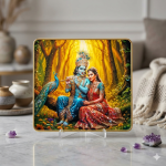 Radha Krishna Crystal Glass Frame