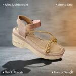Golden Braided Wedge Sandal