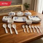 Ceramic Dinner Set with Serving Bowls, Plates & Spoons 40 Pc