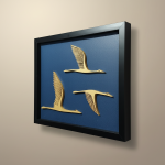 Luxury 3D Wooden Flying Birds Wall Art Frame | Modern Minimalist Home Decor