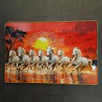 Seven Running Horses Sunrise Wall Art for Living Room Decor Frame