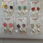 Elegant Handcrafted Pearl Tilak Earrings Set of 6