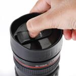 Camera Lens Shaped Coffee Mug Flask With Lid