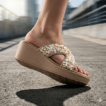 Premium Gold Glitter Knotted Sandals