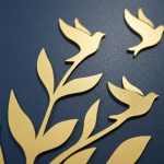 Luxury 3D Leaf & Birds Wall Art Frame | Modern Minimalist Wooden Wall Decor