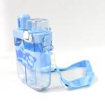 2in1 Dual Compartment Water Bottle with Straw & Adjustable Shoulder Straps (1 Pc/Multi color)