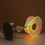 Luxury Crystal Base LED Table Lamp with Colorful Acrylic Disc Shade