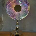 Luxury Crystal Base LED Table Lamp with Colorful Acrylic Disc Shade