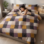 Digital Print Premium Cotton Geometric Bedsheet