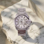 Premium Silver Analog Chronograph Style Wrist Watch for Men