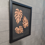 Luxury 3D Monstera Leaf Wall Art Frame | Modern Tropical Wooden Wall Decor