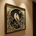 Handcrafted Wooden Bird ( Sparrow ) Wall Art – Minimal Bird Hanging Showpiece