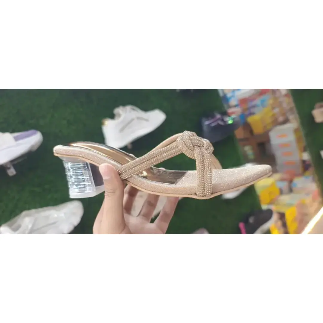 Luxurious Crystal Block Heel Sandals