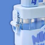 2in1 Dual Compartment Water Bottle with Straw & Adjustable Shoulder Straps (1 Pc/Multi color)