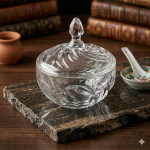 Elegant Swirl Crystal Glass Candy Dish
