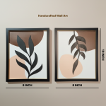 Modern Abstract Leaf Wall Art Frames | Minimalist Botanical Wall Decor Set of 2