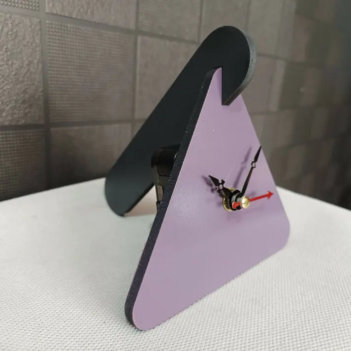 Modern Triangle Table Clock | Geometric Decorative Table Clock for Home, Office & Study Desk