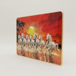 Seven Running Horses Sunrise Wall Art for Living Room Decor Frame