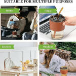 Glass Tumbler with Straw and Lid Portable Juice Coffee Cup