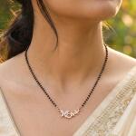 Floral Butterfly Charm Mangalsutra with Unique Design Pendant