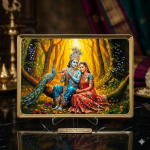 Radha Krishna Crystal Glass Frame