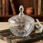 Elegant Swirl Crystal Glass Candy Dish