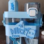 2in1 Dual Compartment Water Bottle with Straw & Adjustable Shoulder Straps (1 Pc/Multi color)