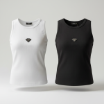 Men’s Ribbed Sleeveless Tank Top – Black & White