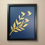 Luxury 3D Leaf & Birds Wall Art Frame | Modern Minimalist Wooden Wall Decor