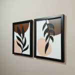 Modern Abstract Leaf Wall Art Frames | Minimalist Botanical Wall Decor Set of 2