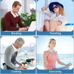 Portable Rechargeable Neck Fan (1 Pc, White Color)