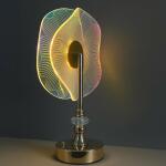 Luxury Crystal Base LED Table Lamp with Colorful Acrylic Disc Shade