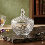 Elegant Swirl Crystal Glass Candy Dish