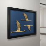 Luxury 3D Wooden Flying Birds Wall Art Frame | Modern Minimalist Home Decor