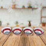 Set Of Ceramic Cup 4pc And Glass Bowl 4pc With Plastic Plate (9 Pcs Set)