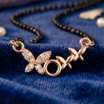 Floral Butterfly Charm Mangalsutra with Unique Design Pendant