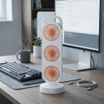 Portable 3 in 1 Design Triple Head Table Fan (1 Pc)